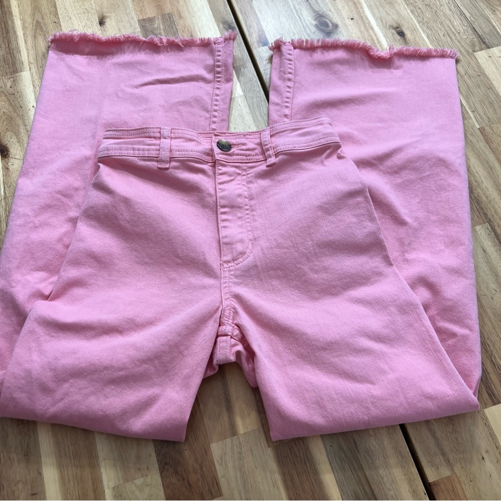 Billabong Pink Raw Hem Flare Jeans Girls Size 24